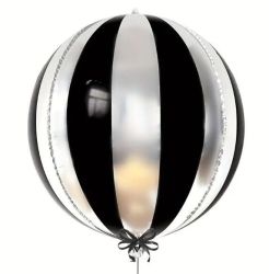 Фолио балон сфера Черно / сребърно