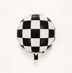 Фолио балон кръг на Черни и бели квадрати Racing