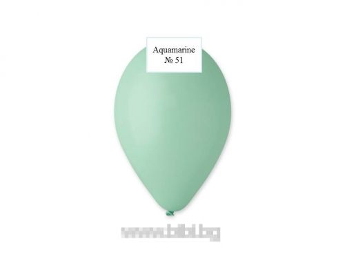 Латексов балон Aquamarine №51 /050 - 25 см-100 бр./пак.