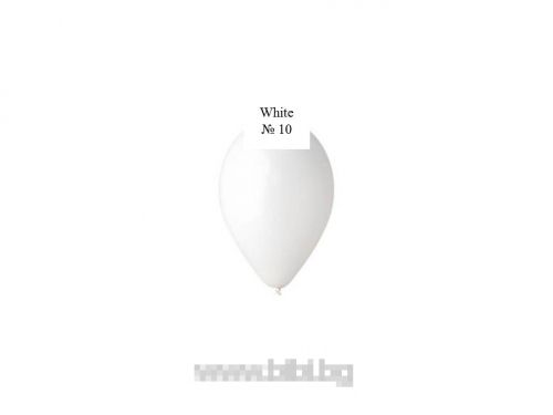 Латексов балон White №10/001 - 25 см - 100 бр./пак.