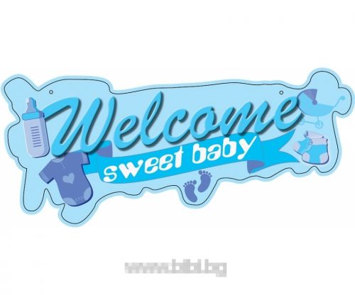 Банер"Welcome baby"- син