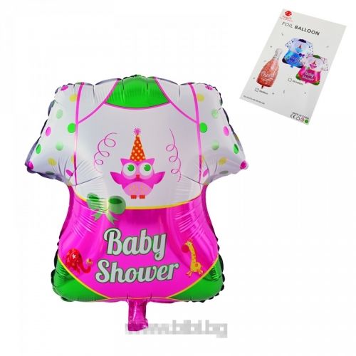 Фолио балон "Baby shower"-розов с хелий