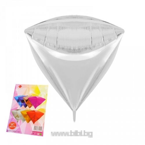 Балон "Пирамида/Диамант - Сребърен с хелий