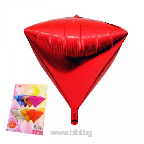 Балон "Пирамида/Диамант - Червен с хелий