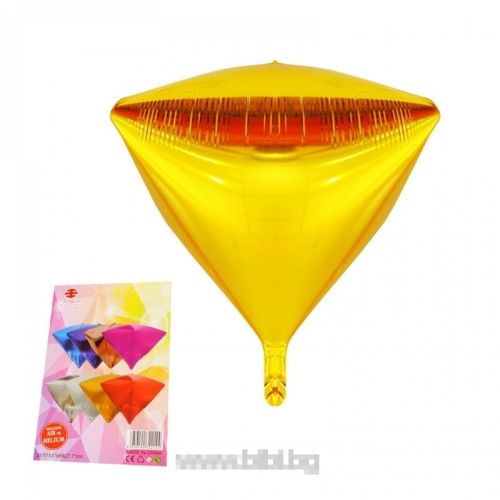Балон "Пирамида/Диамант - Златен с хелий