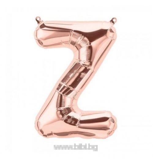 Балон буква "Z" розово злато/35 см