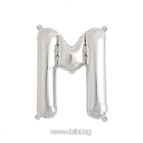 Балон буква "М" сребърно /35 см