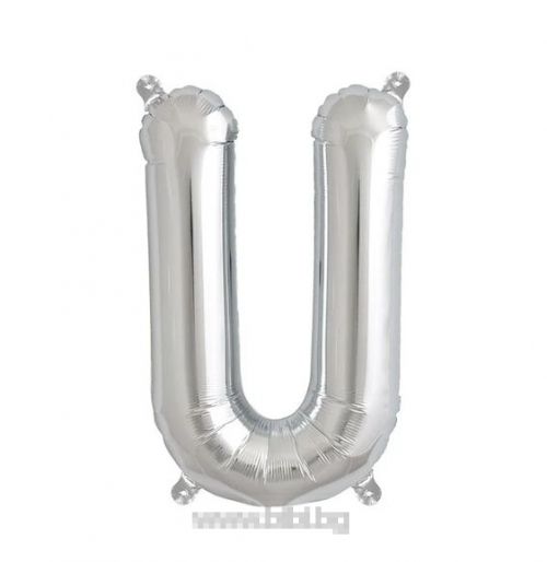 Балон буква "U" сребърно /35 см