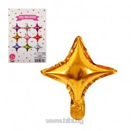 Фолио балон Звезда с 4 лъча - Златна