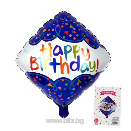 Фолио балон Happy birthday с хелий - 1 бр.