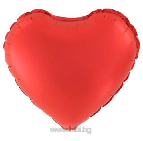 Балон Сърце от фолио Червен мат с хелий