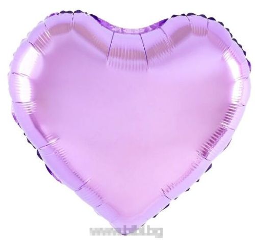Балон Сърце от фолио Светло лилав с хелий