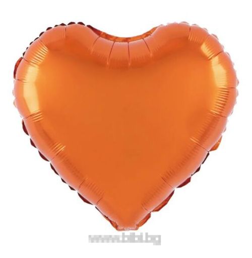 Балон Сърце от фолио Оранжев с хелий