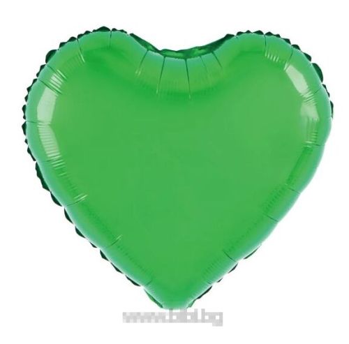 Балон Сърце от фолио Зелен с хелий