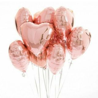 Балон Сърце от фолио-Розово злато- с хелий 1 бр.