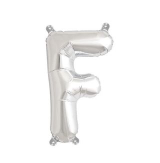Балон буква "F" сребърно/35 см