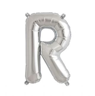 Балон буква "R" сребърно /35 см
