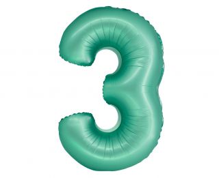 Фолио балон цифра 3 цвят Зелен мат
