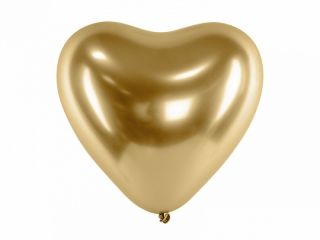Хром балон Сърце Златно - 25 бр.