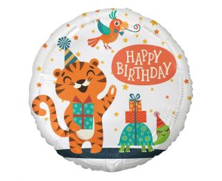 Фолио балон Happy birthday с Тигър  с хелий