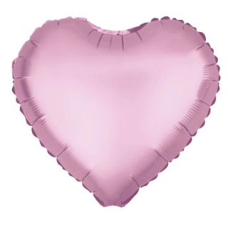 Балон Сърце от фолио Розов мат с хелий