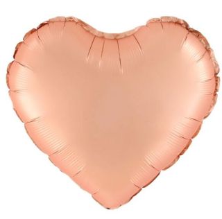 Балон Сърце от фолио Розово злато мат с хелий