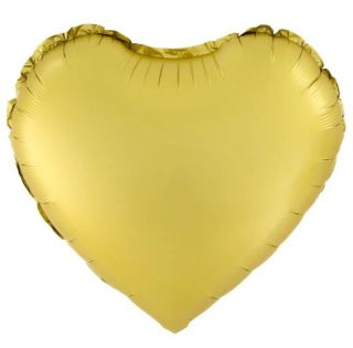 Балон Сърце от фолио Златен мат с хелий