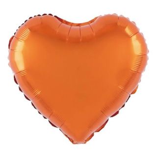 Балон Сърце от фолио Оранжев с хелий