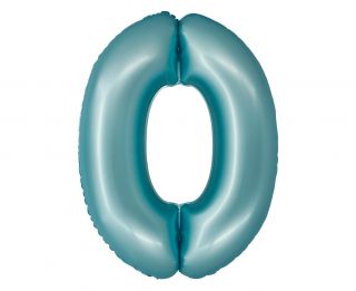 Фолио балон цифра 0 цвят Светло Син мат с хелий