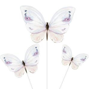Топери Пеперуди бледо синя/розова/лилава - 9 бр.
