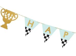 Банер Happy birthday /Car racing party