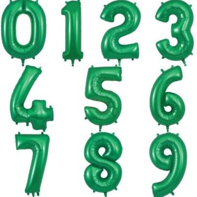 Тъмно зелени цифри с хелий