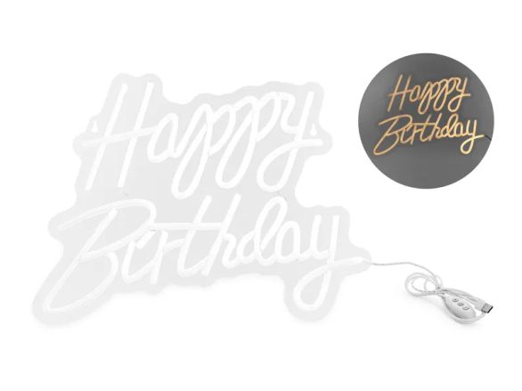Светещ надпис Happy Birthday Neon LED