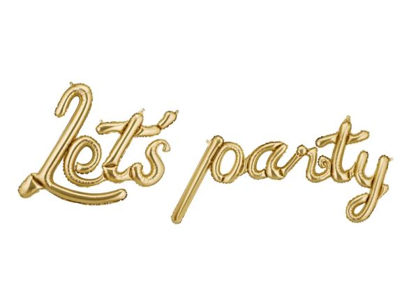 Фолио балон с надпис Let's party в златен цвят / gold
