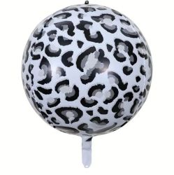 Фолио балон топка/сфера шарка бял-черен Леопард/Пантера