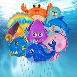 К-кт малки фолио балони Морски животни -9 бр. за декорация