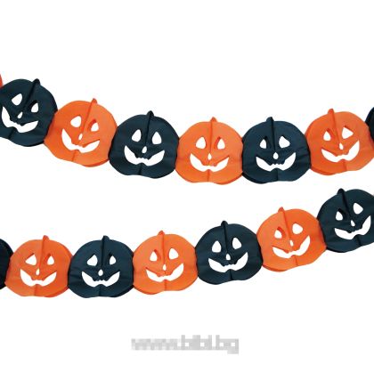 Гирлянд Тиква оранжево / чернo за Хeлоуин / Halloween