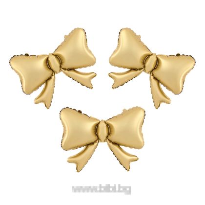 Фолио балон Панделка Златна / Gold - 3 броя
