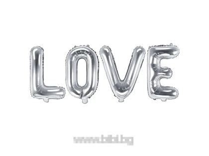 Фолио надпис LOVE сребърен / Silver