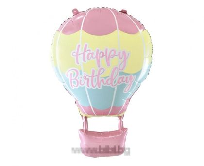 Въздушен аеро балон от фолио с надпис Happy Birthday