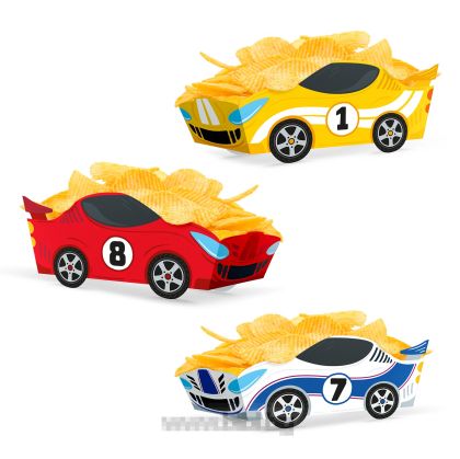 Кутия за чипс / снакс Racing car - 3 броя