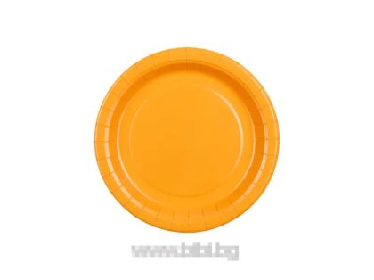 Парти чинийки цвят Оранжев / Orange - 6 броя