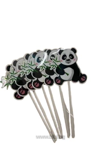 Топери / парти клечки Панда / Panda - 6 броя