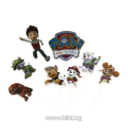 Топери / парти клечки Пес Патрул / Paw Patrol - 6 броя