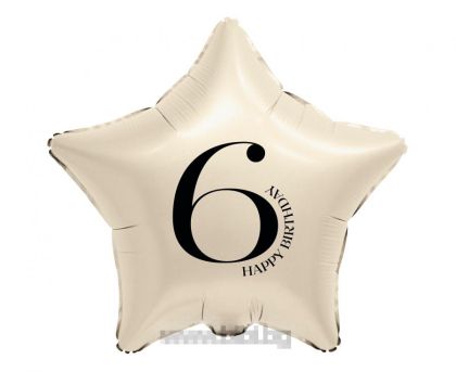 Фолио балон Звезда в бежов цвят с Happy birthday 6