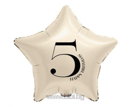 Фолио балон Звезда в бежов цвят с Happy birthday 5