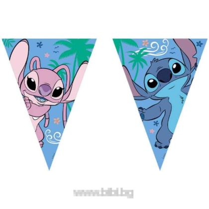 Парти знамена Стич и Ейнджъл / Stitch and Angel