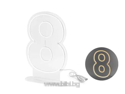 Светеща цифра 8 Neon LED светлина - 50 см.