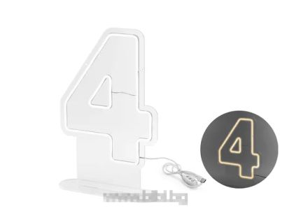 Светеща цифра 4 Neon LED светлина - 50 см.