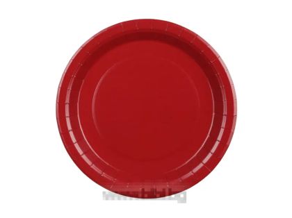 Парти чинийки цвят Тъмно червен / Dark red - 23 см .- 6 броя